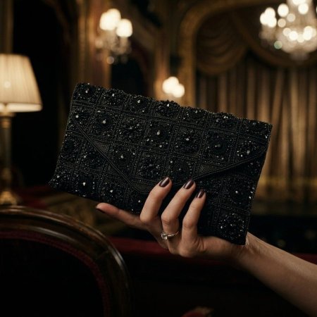Black beaded design