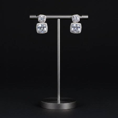 Square zircon earrings
